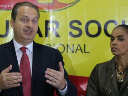 Eduardo Campos e Marina Silva, em fevereiro.