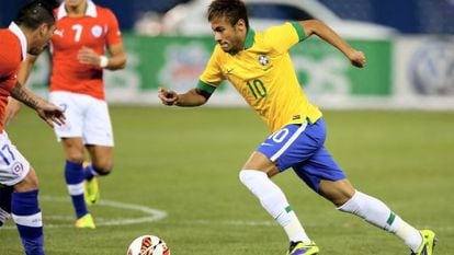Neymar, durante o jogo contra o Chile.