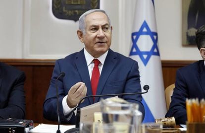 O primeiro-ministro de Israel, Benjamim Netanyahu, no domingo em Jerusalém.