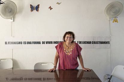 Morena Herrera, que lidera o Agrupamento Cidadão pela Descriminalização do Aborto, em abril, em Suchitoto (El Salvador)