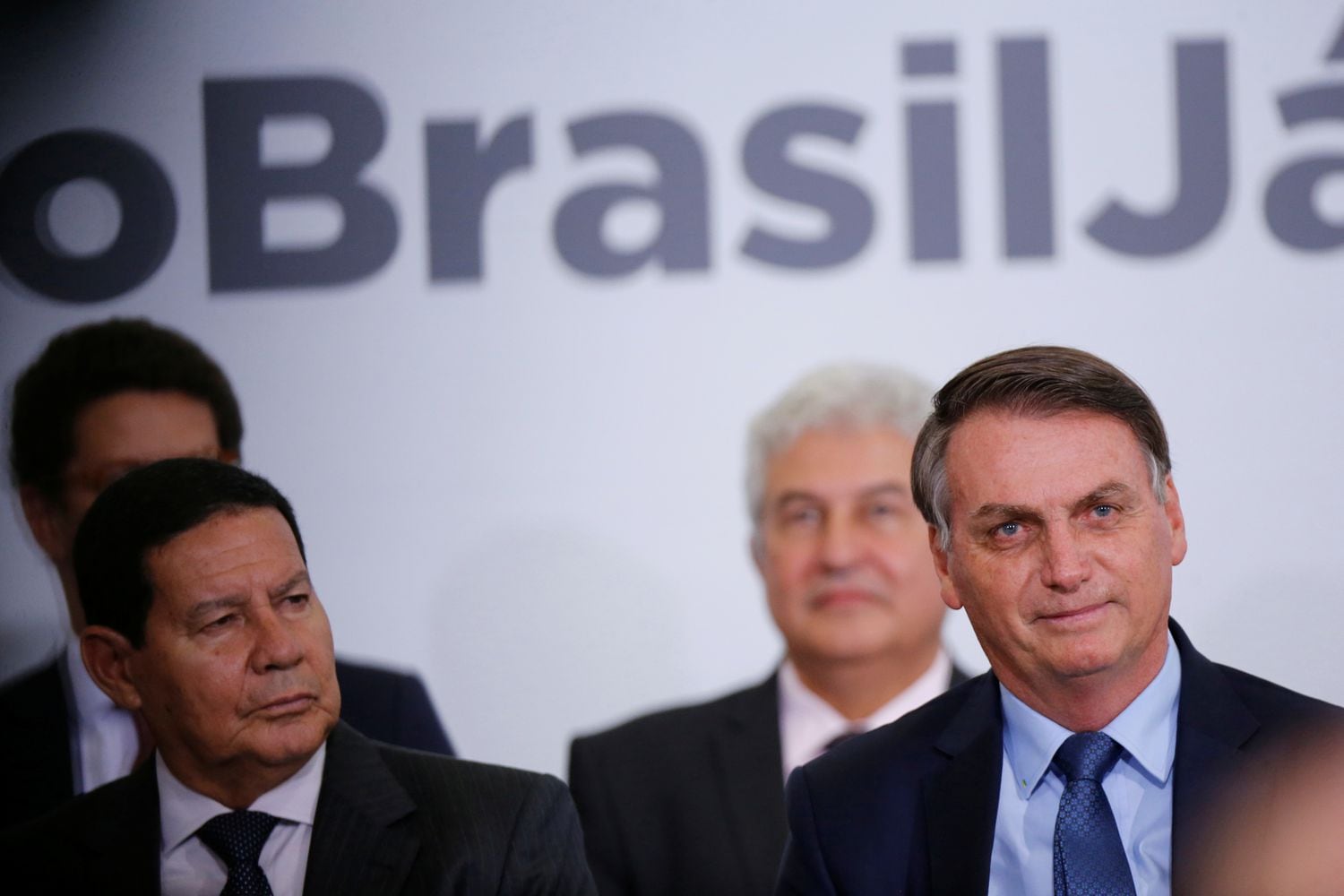 O vice Mourão e o presidente Bolsonaro em 5 fevereiro, no Palácio do Planalto.