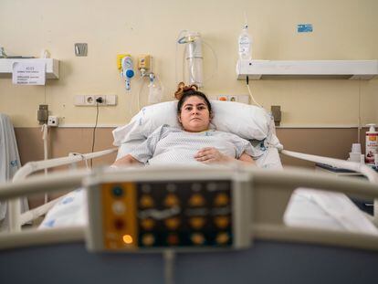 Vanessa Martínez, de 28 anos, no hospital Gregorio Marañón, de Madri.