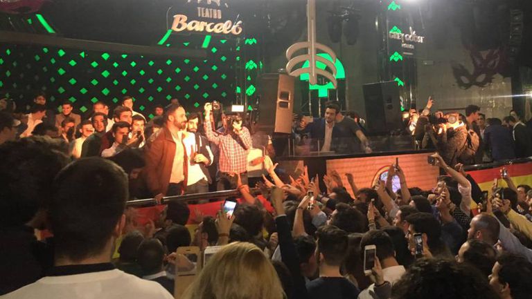 Santiago Abascal, durante o ato realizado na sexta-feira.