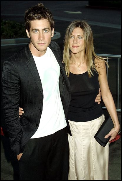 Jake Gyllenhaal y Jennifer Aniston en el estreno de 'The Good Girl' en Los Ángeles, California, en agosto de 2002.