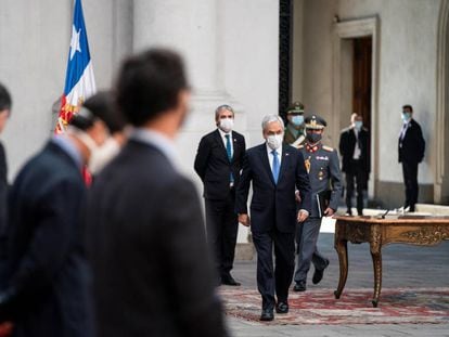 O presidente do Chile, Sebastián Piñera, no palácio de La Moneda, em junho.