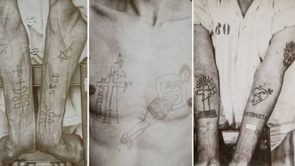 Várias imagens das tatuagens de prisioneiros brasileiros e estrangeiros da coleção do museu.