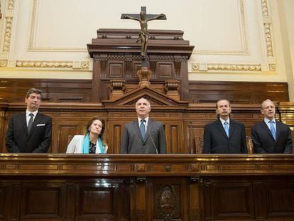 Os cinco membros da Corte Suprema de Justiça da Argentina, em outubro de 2019.
