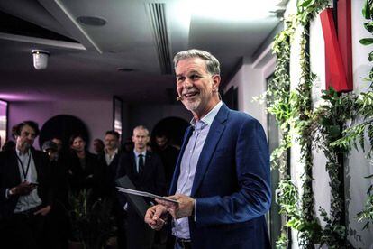 Reed Hastings durante a inauguração dos novos escritórios da Netflix em Paris, em 17 de janeiro.
