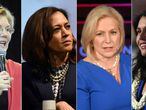 De esquerda à direita, Elizabeth Warren, Kamala Harris, Kirsten Gillibrand e Tulsi Gabbard.