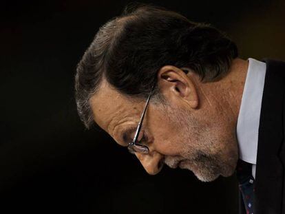 O líder do PP, Mariano Rajoy, nesta sexta-feira no Congresso.