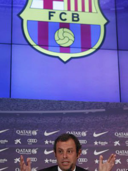 Sandro Rosell, durante coletiva de imprensa.