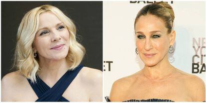 As atrizes Kim Cattrall e Sarah Jessica Parker.