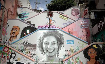 Mural em São Paulo em homenagem a Marielle Franco