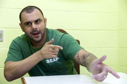 O ex-soldado da PM Rodrigo Nogueira, preso em Bangu 6 desde 2009.