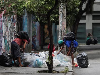 Moradores de rua no Rio de Janeiro.