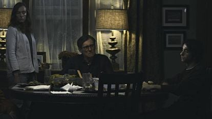 Toni Colette, Gabriel Byrne e Alex Wolff, três dos protagonistas de 'Hereditário'.