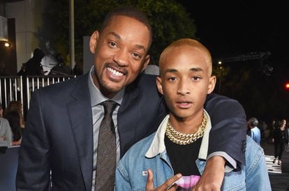 Will Smith e seu filho Jaden na estreia de ‘Bright’, em Los Angeles