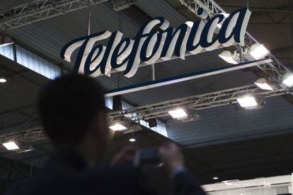 O stand da Telefónica no MWC 2014, em Barcelona.