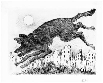 Ilustração de Günter Grass para 'Alabardas', de Saramago.