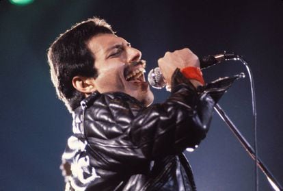 Freddie Mercury, em uma imagem de arquivo em um show.