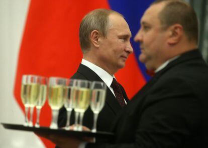 Vladimir Putin, durante uma recepção no Kremlin.