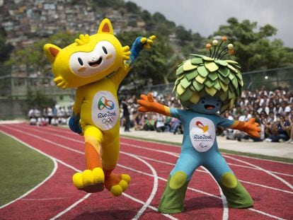 Tom e Vinicius, as mascotes do Rio 2016.