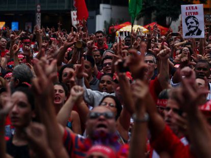 Ato pelo Lula Livre, neste domingo em São Paulo.