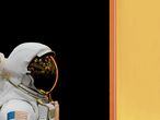 Traje Apollo modelo A7L en el Centro Espacial Johnson (Houston, EE UU). El casco ha sido usado en paseos espaciales.