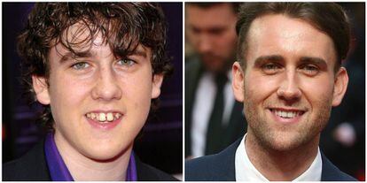 Matthew Lewis na época de 'Harry Potter' e na atualidade.