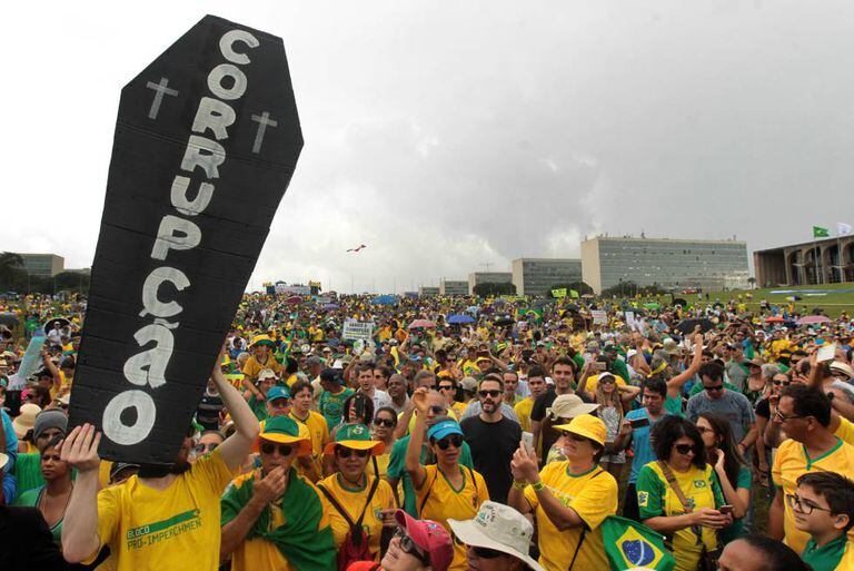 Manifestação em Brasília, no último domingo.