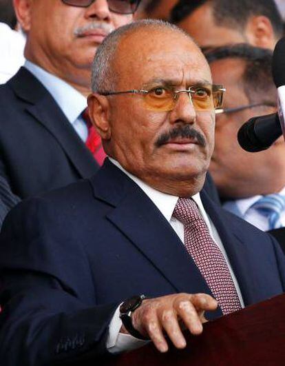 O ex-presidente Saleh durante evento de seu partido no dia 24 de agosto em Saná.