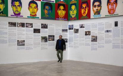 O artista chinês Ai Weiwei durante a coletiva de imprensa no Museu Universitário de Arte Contemporâneo (MUAC), na Cidade de México.