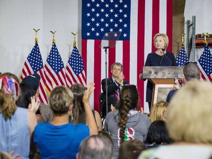 Hillary Clinton em um ato de campanha em Cleveland (Ohio) em 12 de junho de 2016.