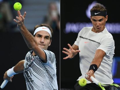 Federer e Nadal, nas partidas que os levaram à final do Open da Austrália.
