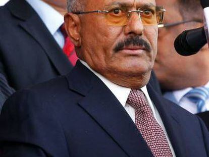 O ex-presidente Saleh durante evento de seu partido no dia 24 de agosto em Saná.