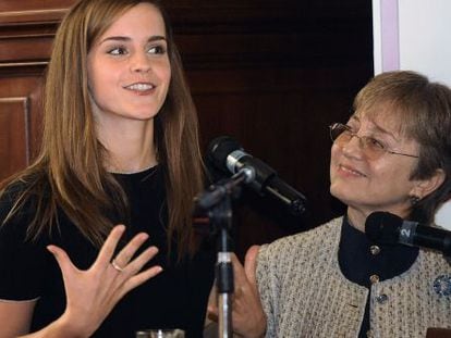 Emma Watson, durante seu discurso em Montevidéu.