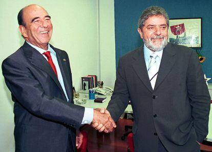Emilio Bot&iacute;n e Luiz In&aacute;cio Lula da Silva em 2002.