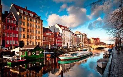 Canal no bairro de Christianshavn, em Copenhague.