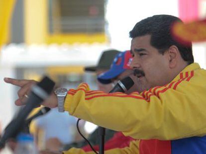 Nicolás Maduro, durante um ato político nesta quarta-feira.