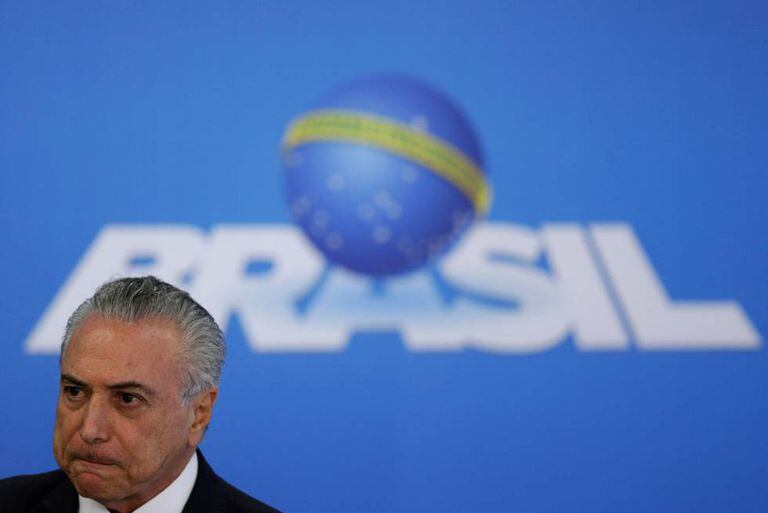 Temer em pronunciamento nesta segunda-feira, em Brasília.