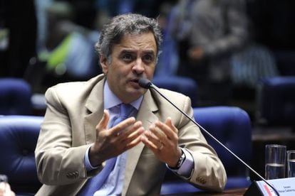 O senador Aécio Neves, no plenário.