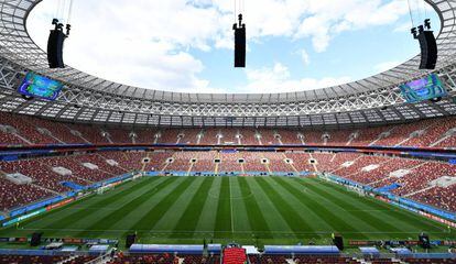 O estádio Luzhniki, em Moscou, palco da abertura da Copa do Mundo da Rússia.