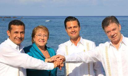 Humala, Bachelet, Peña Nieto e Santos, no México.