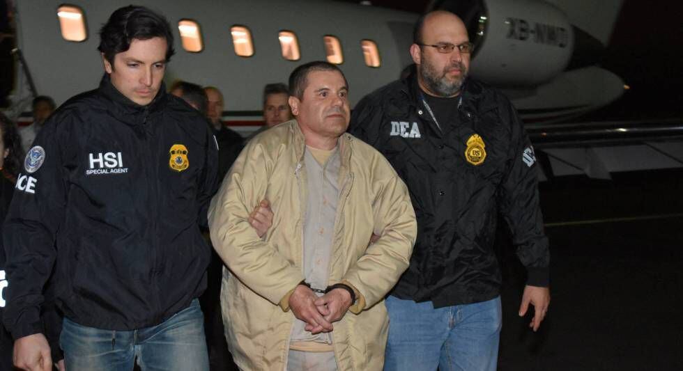 El Chapo após ser extraditado para os Estados Unidos.