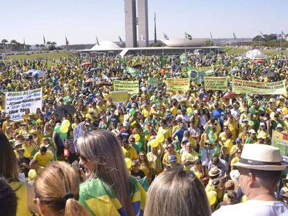 Ato pró-Bolsonaro em Brasília. Futura Press/Folhapress/ EFE