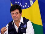 Brazil's Minister of Health Luiz Henrique Mandetta attends a news conference, amid the coronavirus disease (COVID-19) outbreak, in Brasilia, Brazil April 7, 2020. REUTERS/Adriano Machado