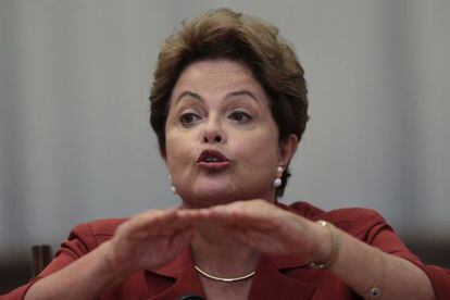 A presidenta Dilma em uma coletiva em Brasília.