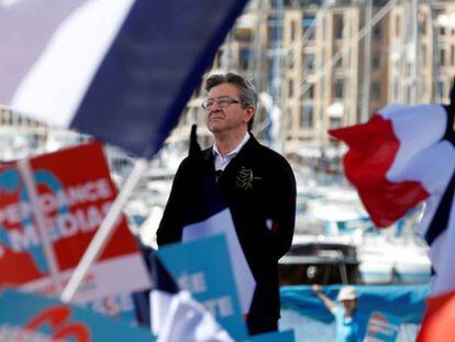 Jean-Luc Mélenchon durante um comício em Marselha, na quarta-feira.