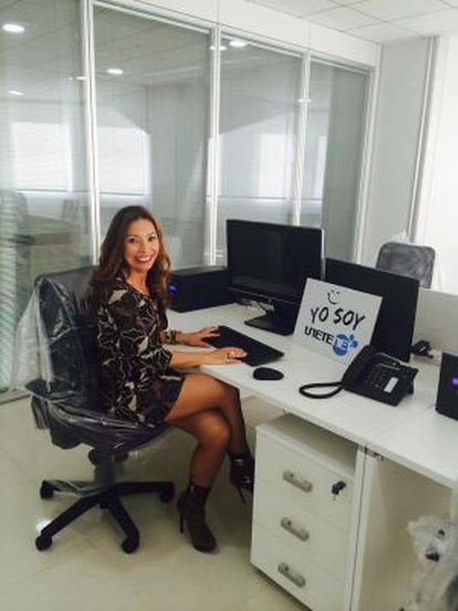 Pilar Otero no escritório de Unete de Malta.