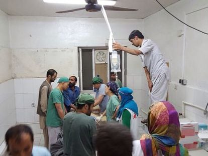 Parte do hospital da MSF que não foi atacada.